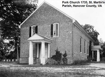 Fork Episcopal Church 1735 brick St. Martin's Parish, Hanover County, VA